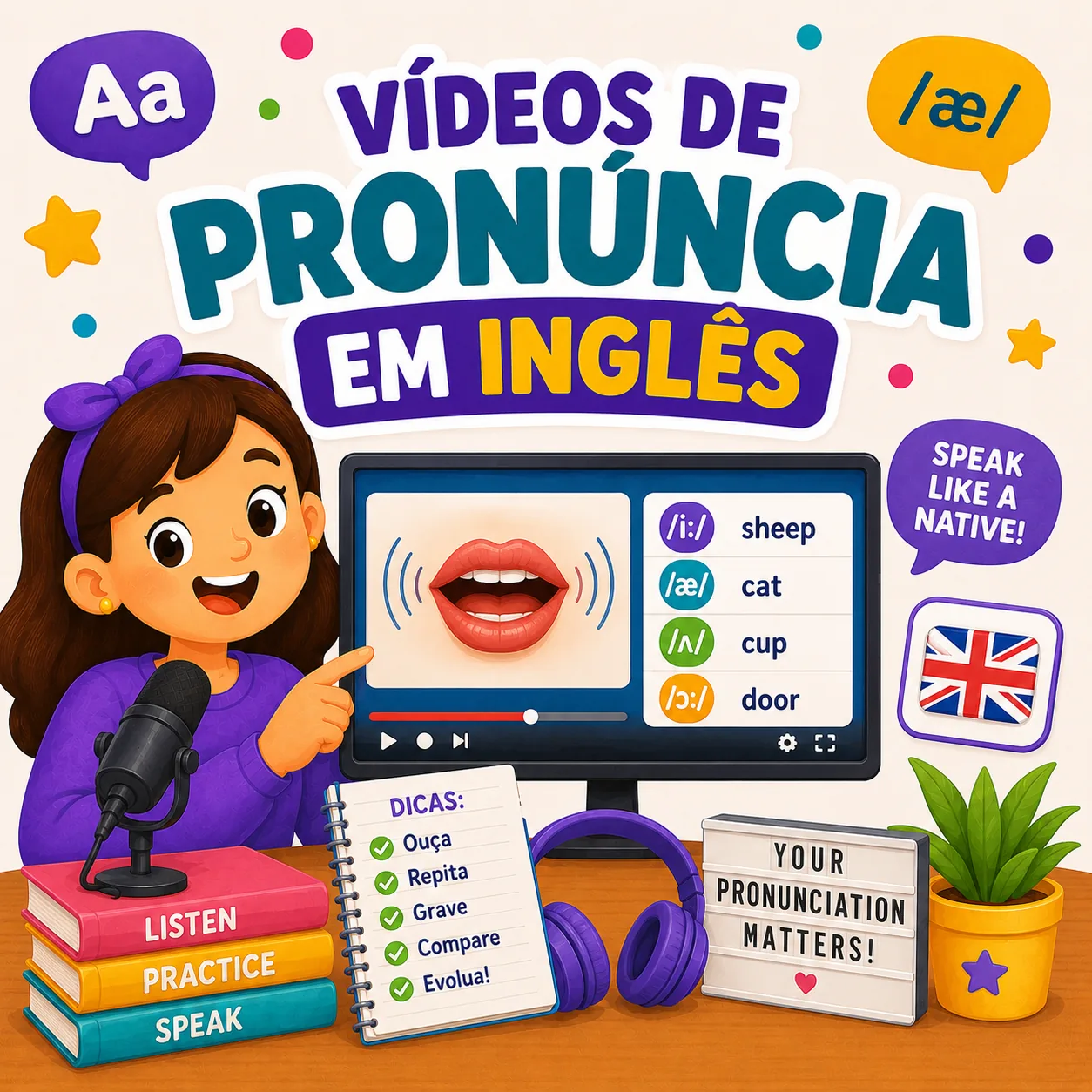 Vídeos de pronúncia em Inglês